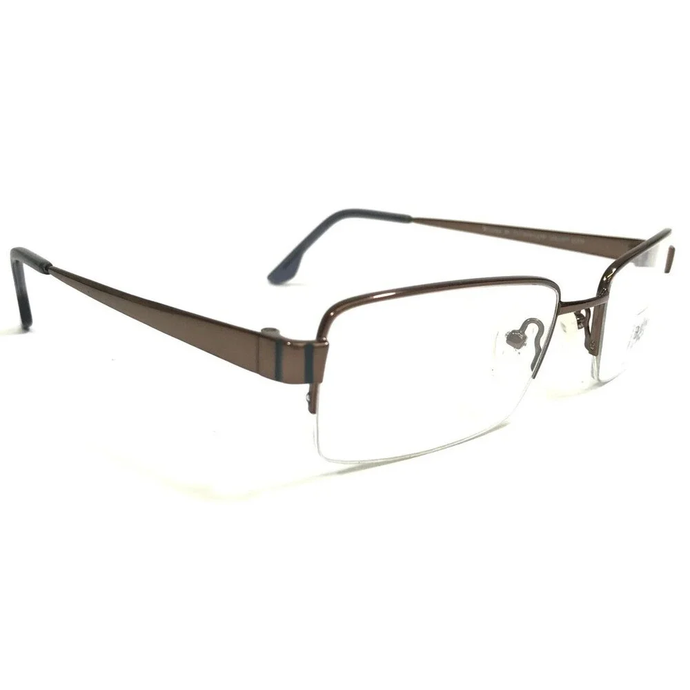 Bulova Eyeglasses Frames VALLEY CITY BROWN Square Half Rim 54-18-140